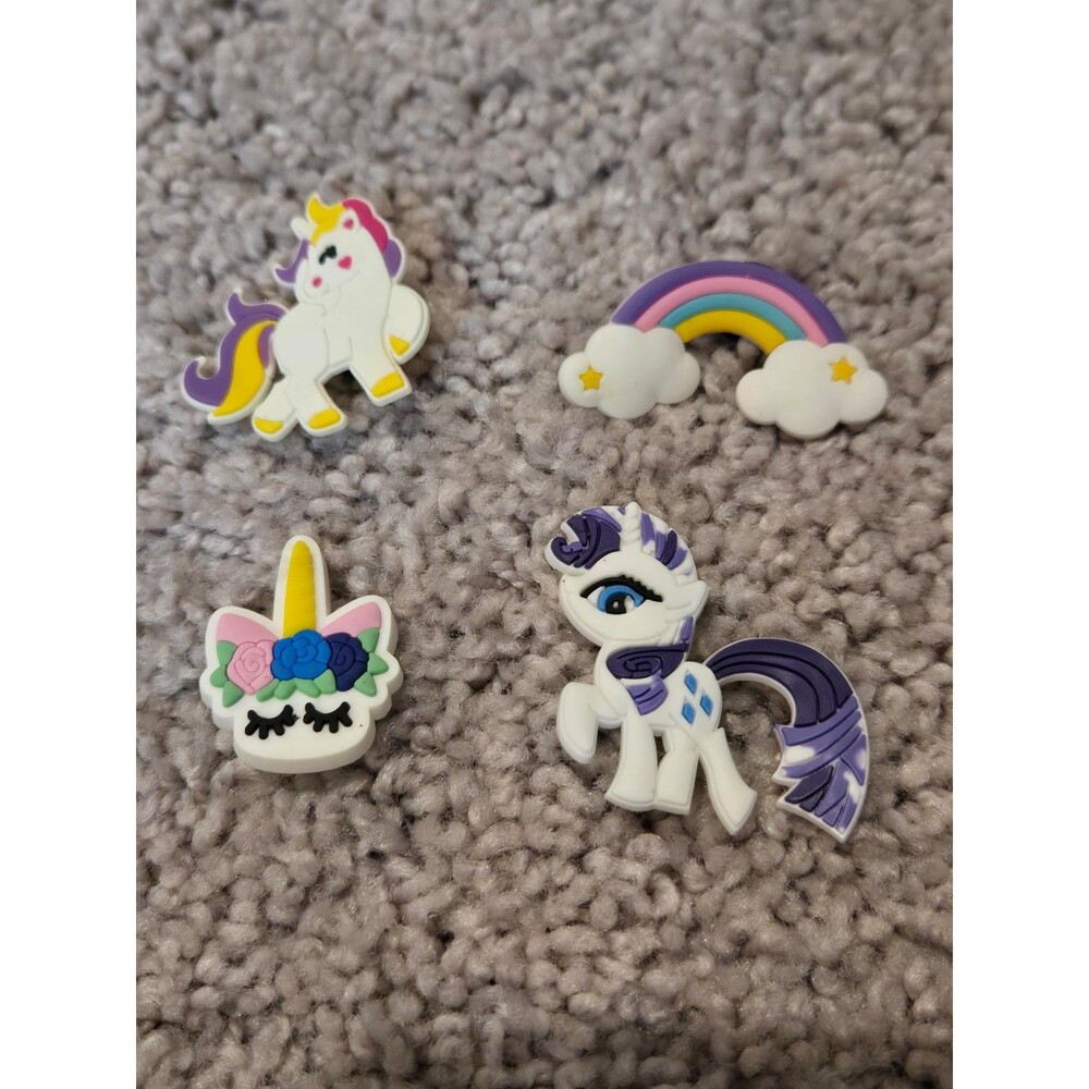 Shoe bag Charms lot of 4 Unicorns rainbow NEW